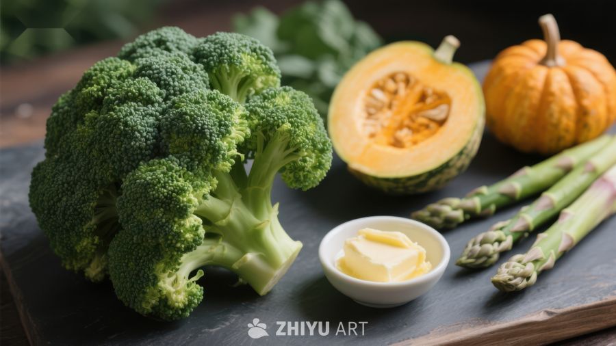 新鲜蔬菜与黄油的健康组合