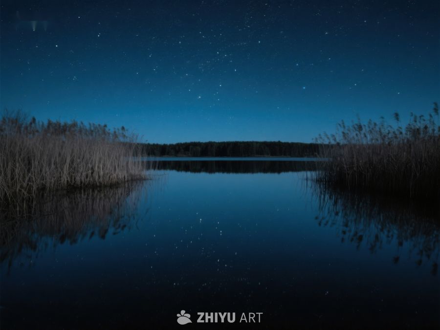 夜空下的静谧湖面 347