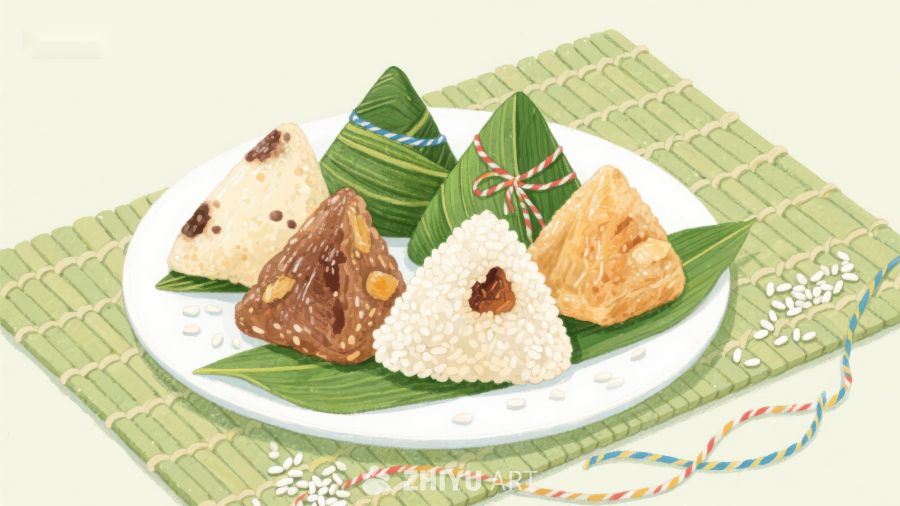 多样粽子展示，传统美食 147