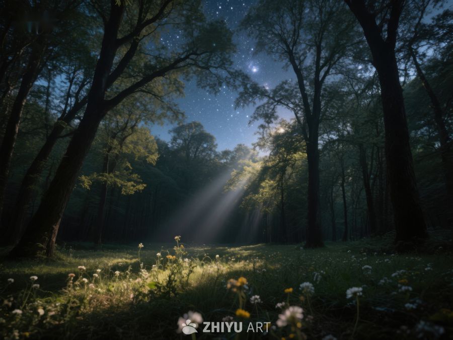 星光穿透林间，晨雾轻拂草地 144