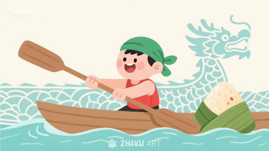 划龙舟的小男孩 185