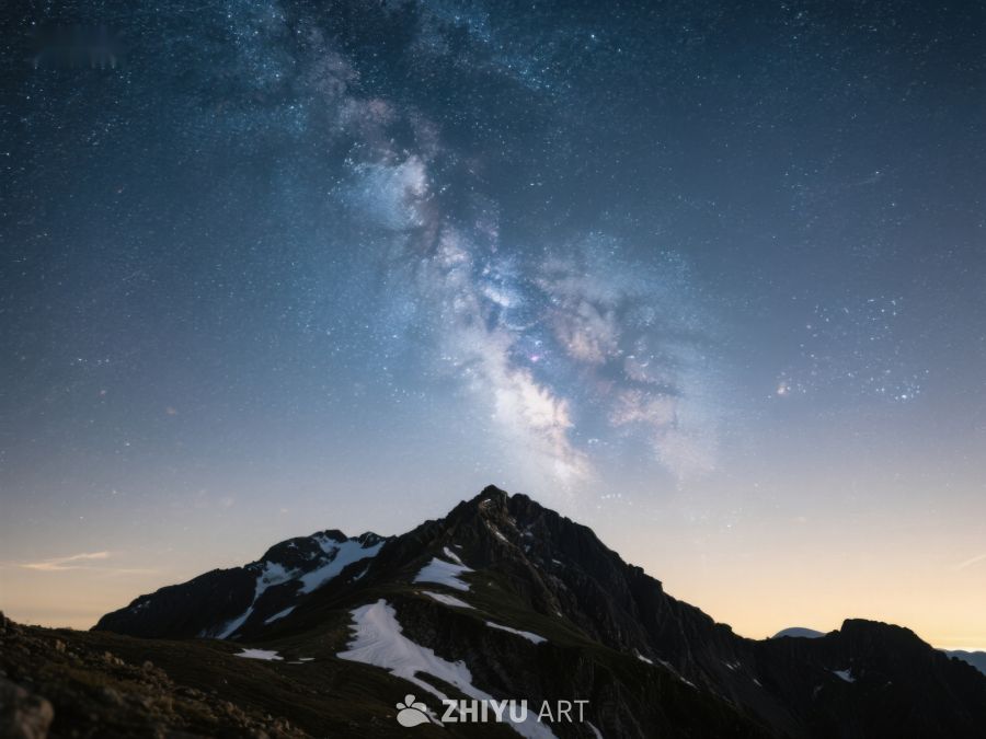 星空下的雪山剪影 215