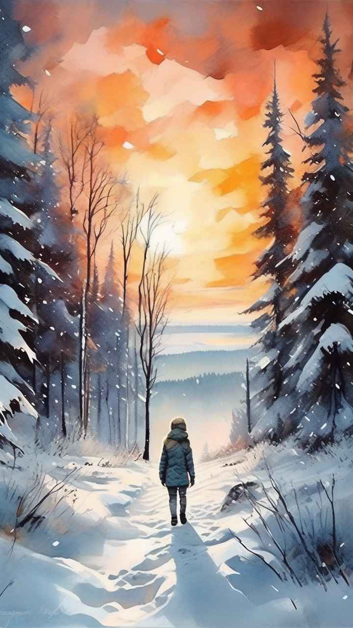 插画冬季背景图 16