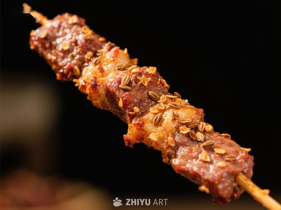 香辣烤肉串特写 788