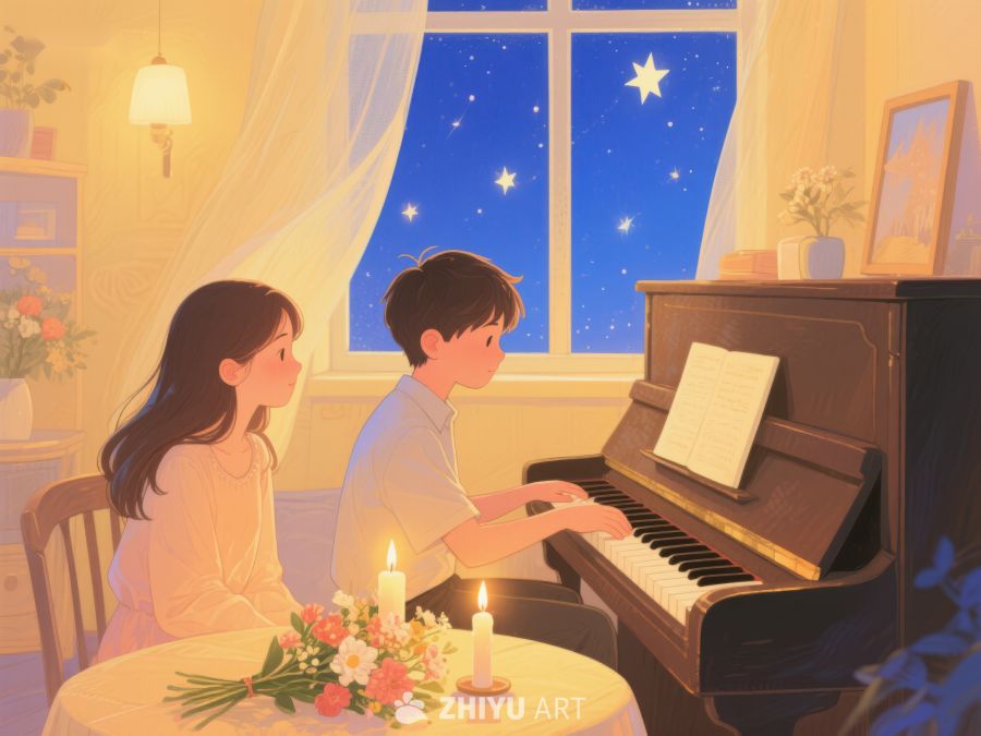 夜晚窗边的钢琴时光 1077