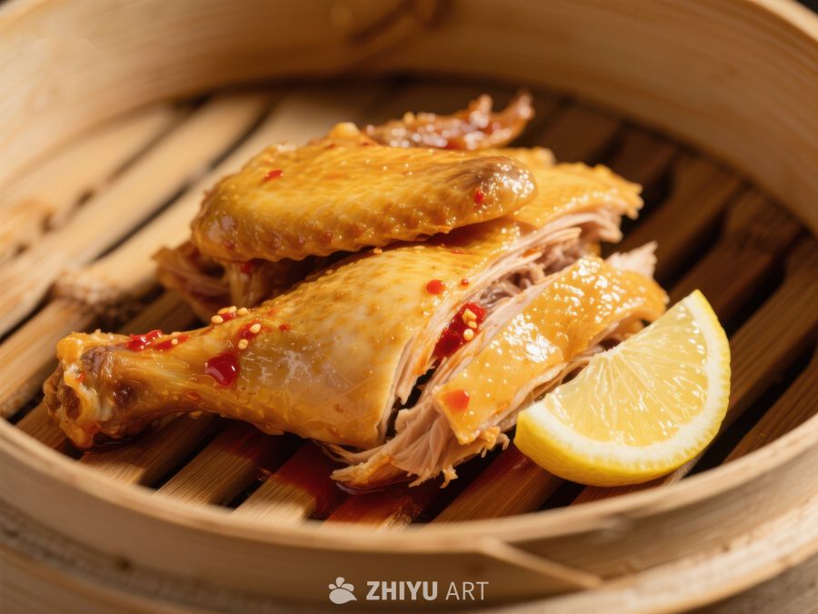 蒸笼中的美味鸡肉配柠檬 1771