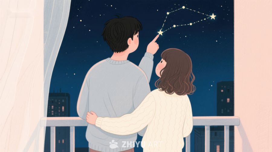 情侣夜观星空，共赏星座 246