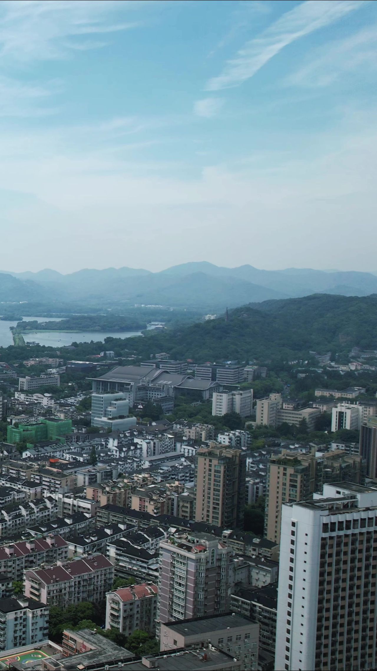 浙江杭州滨江新区城市建设竖屏航拍 