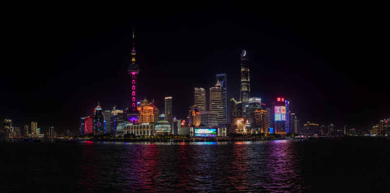 上海外滩陆家嘴夜景风光