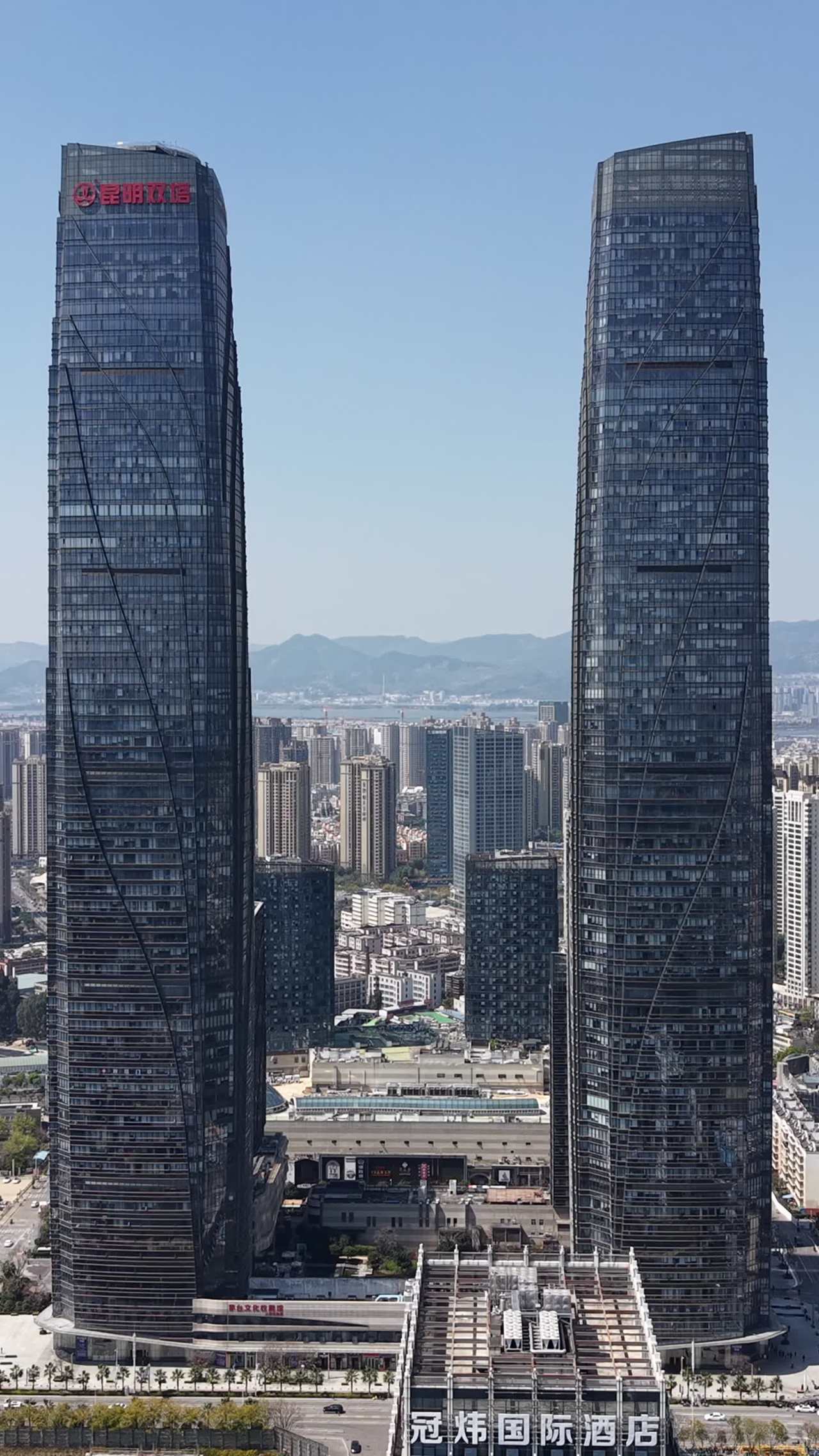 双子塔与城市全景