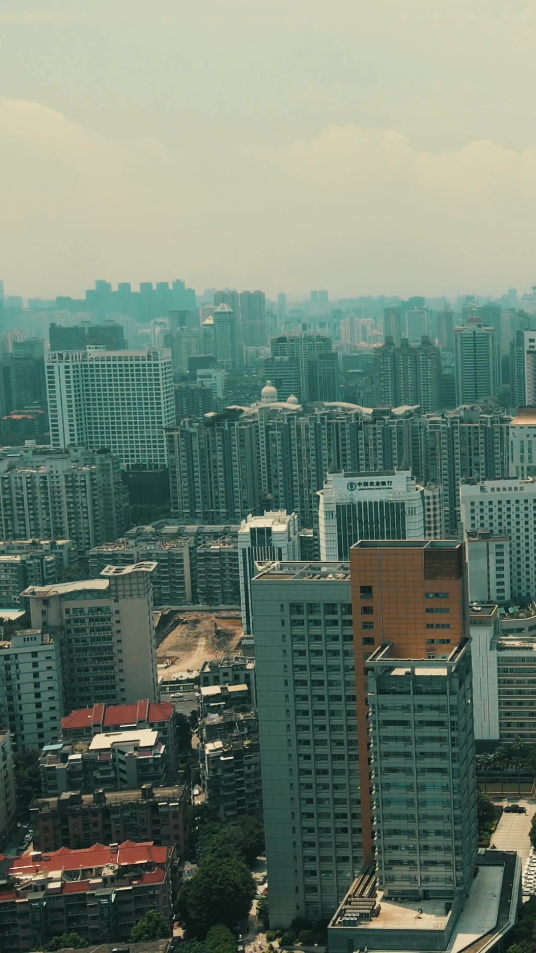 城市航拍福建福州城市风光交通竖屏