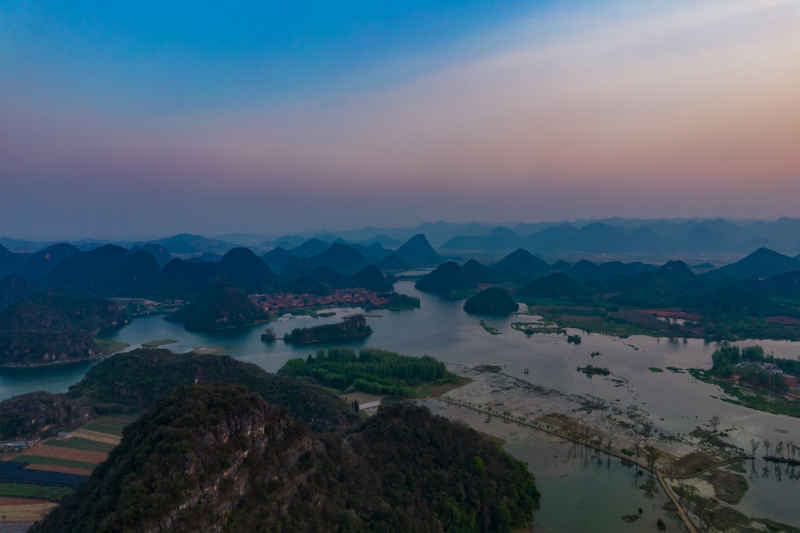 云南普者黑5A景区航拍 