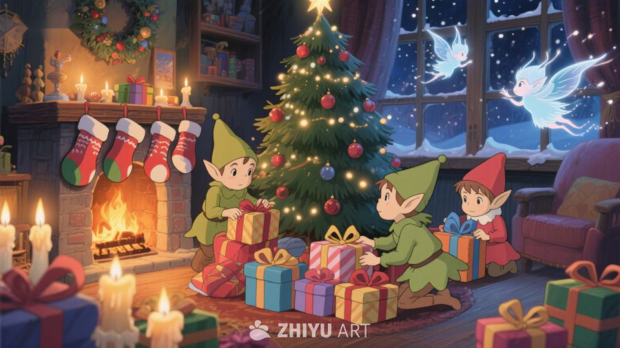 圣诞夜精灵与礼物 222