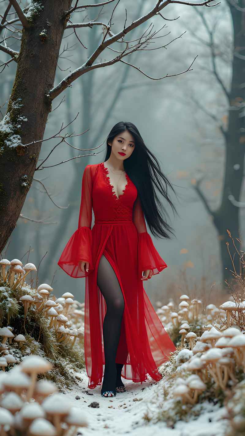 红色女郎户外拍摄 23