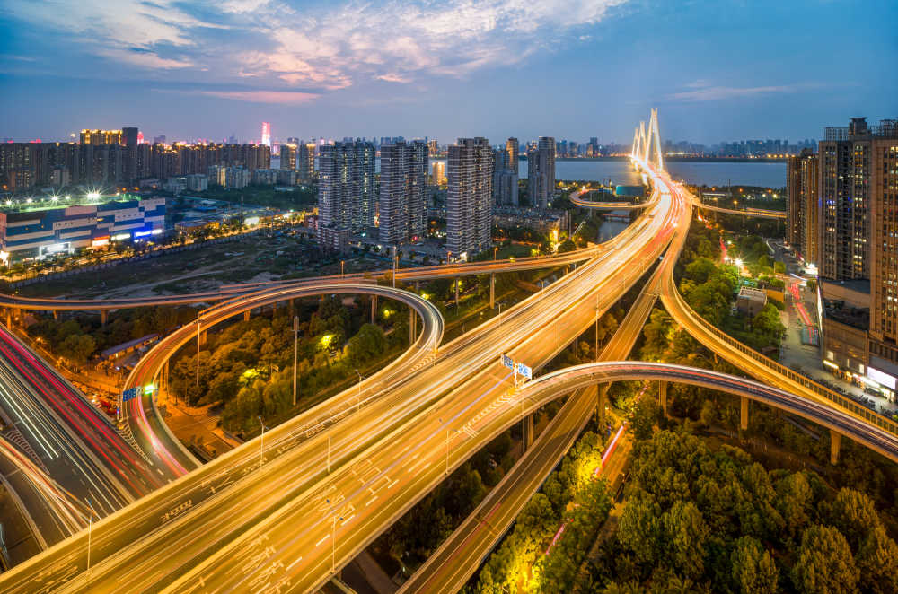 武汉和平立交城市夜景风光