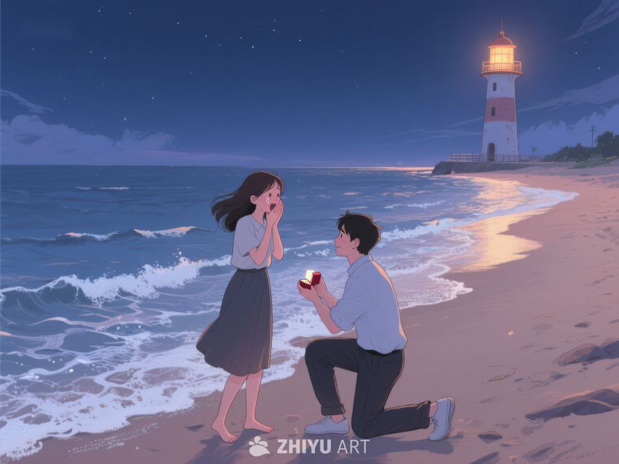 海边求婚，星光下的浪漫时刻 213