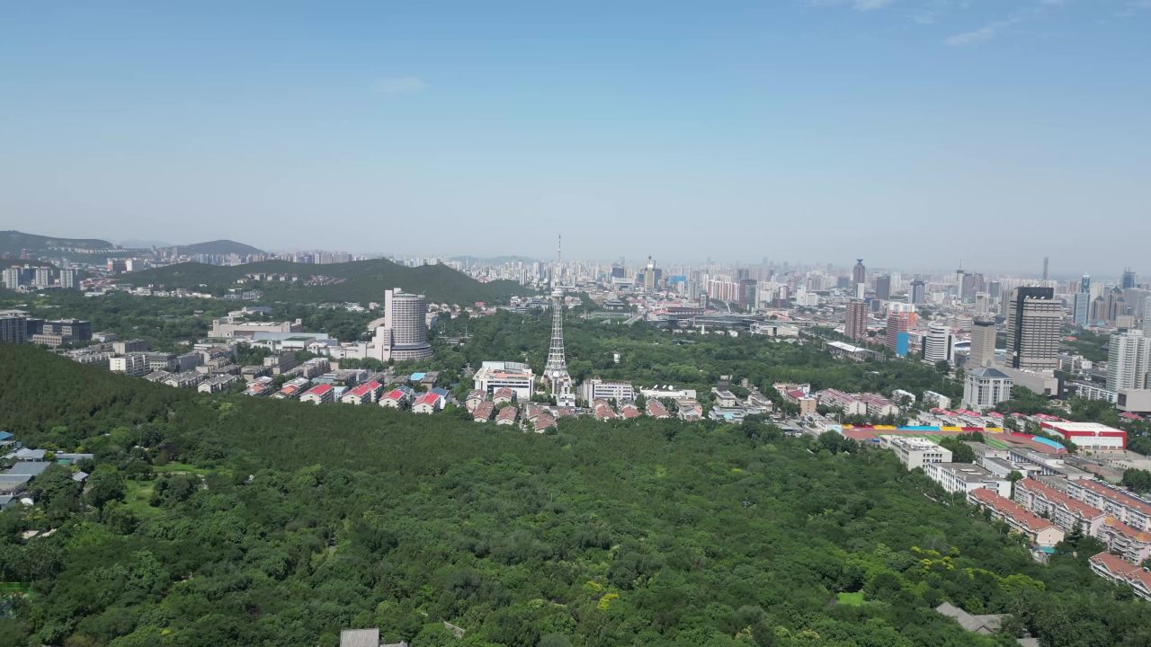 航拍山东济南城市建设济南风光 2
