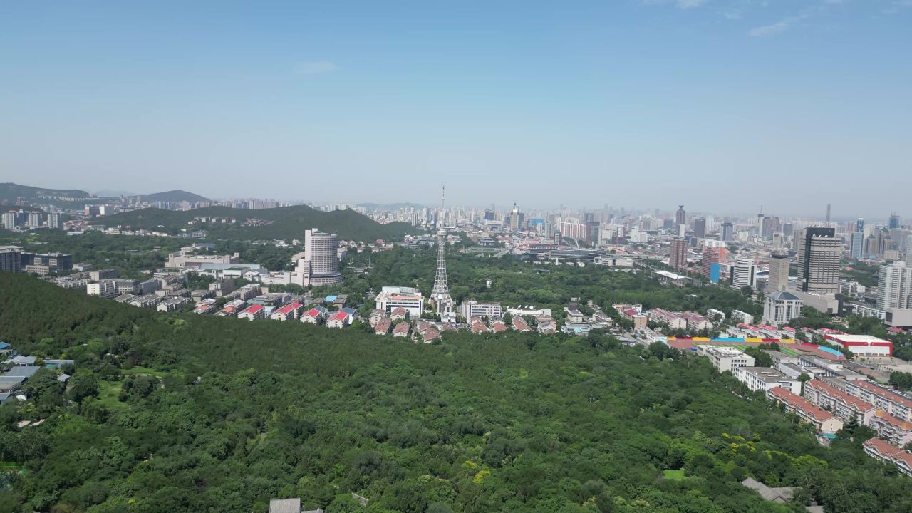 航拍山东济南城市建设济南风光 2