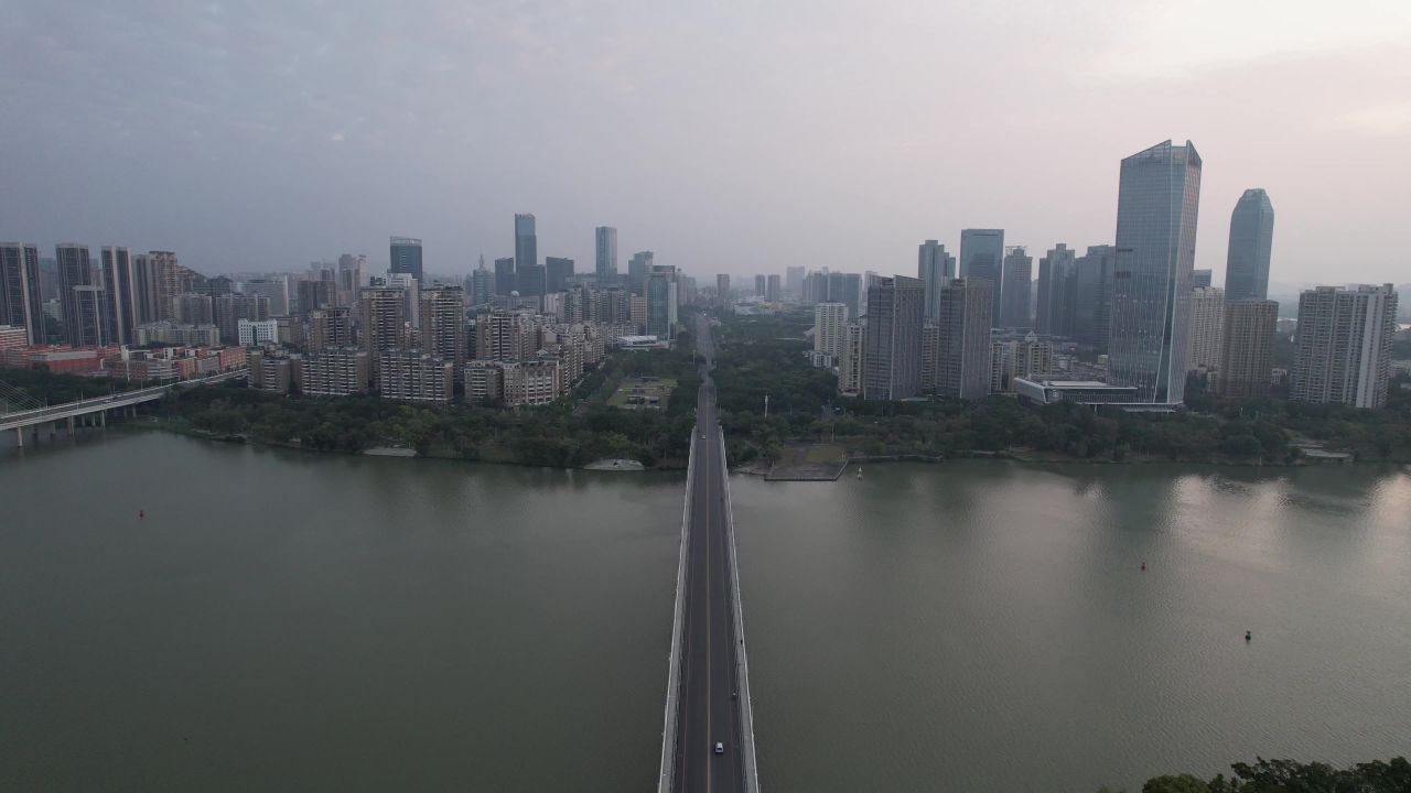 广东惠州城市风光地标建筑航拍 