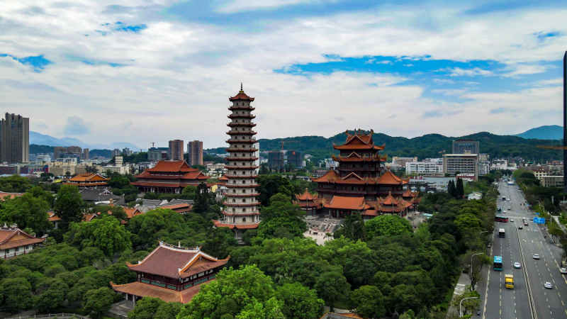 福建福州城市风光航拍摄影图