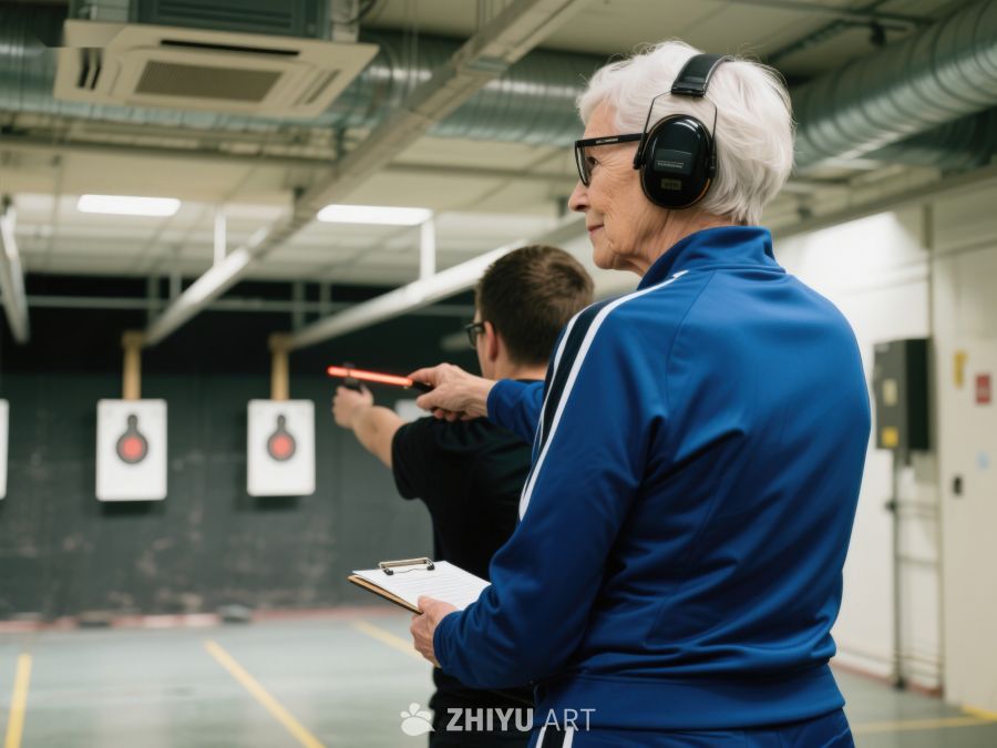 射击教练指导学员练习 779