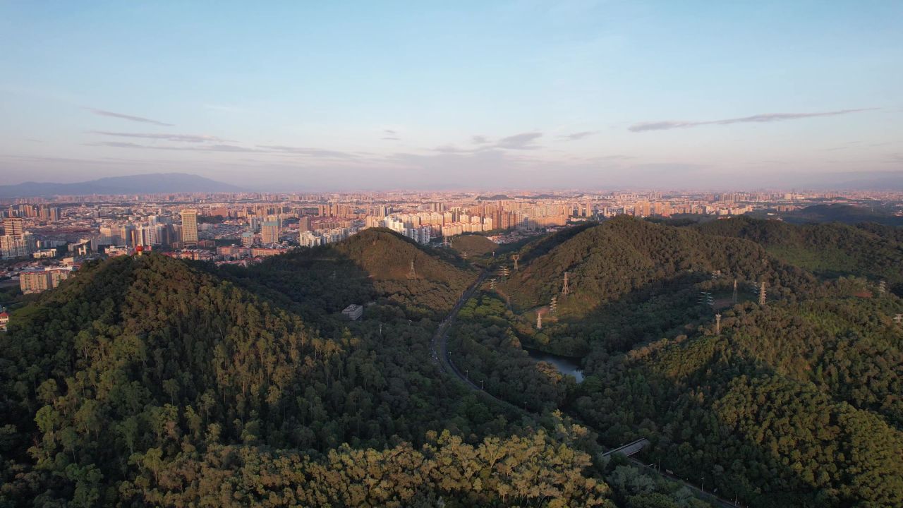 广东东莞城市风光航拍 