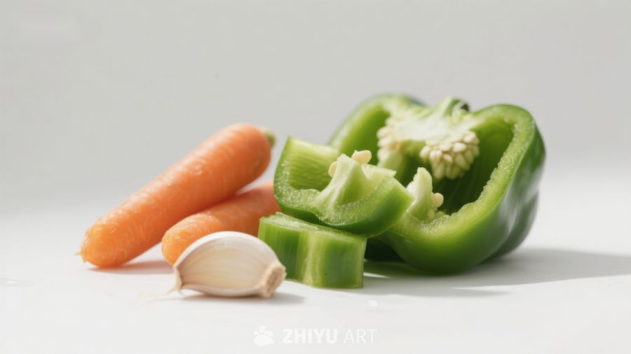 新鲜蔬菜切块展示