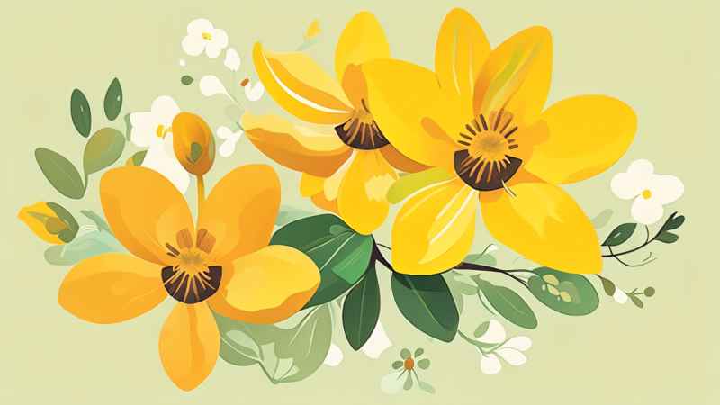 迎春花春季插画 34