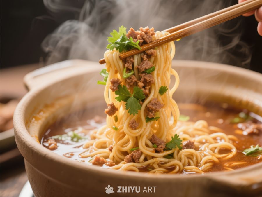 热腾腾的牛肉面，香气四溢 640
