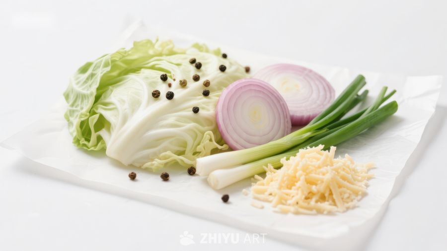 新鲜蔬菜与调料组合