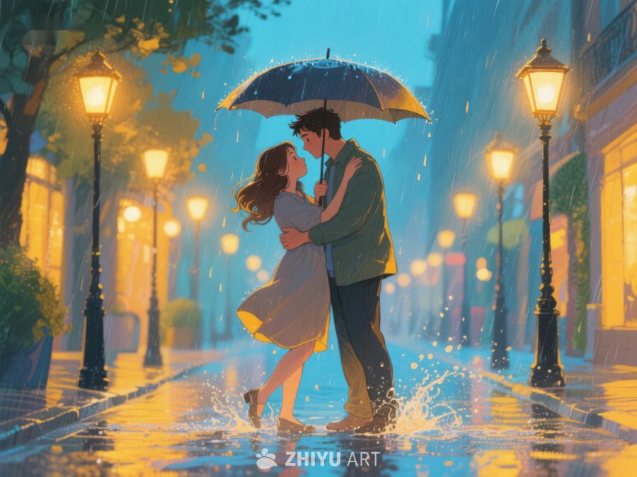 雨夜街头的浪漫邂逅 1137