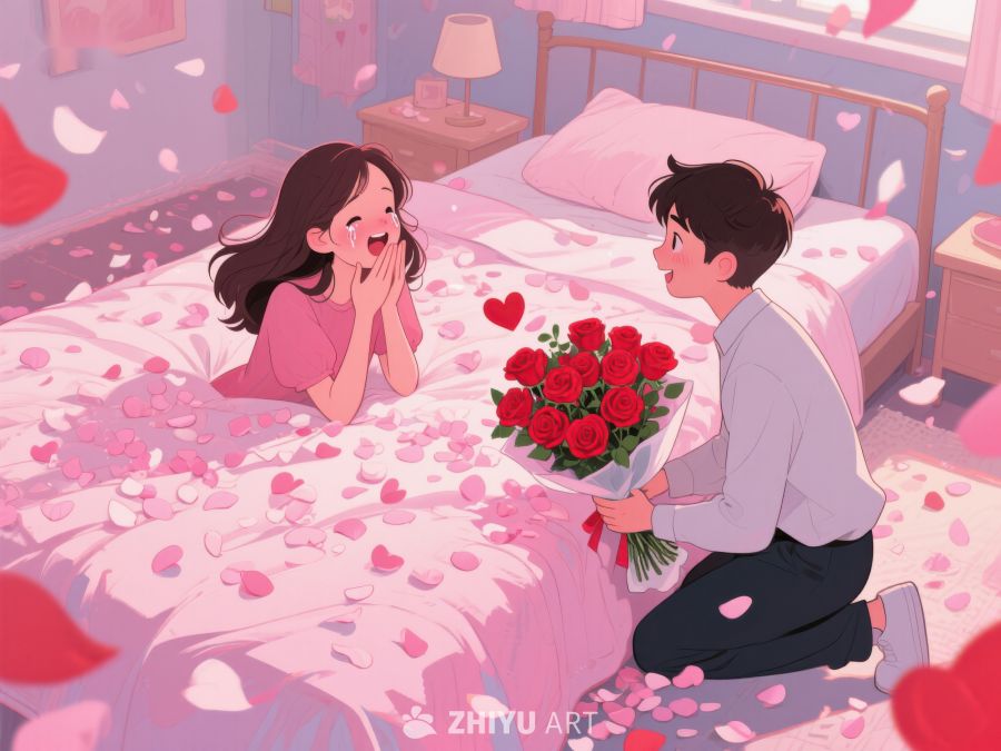 浪漫求婚：玫瑰花与惊喜 387