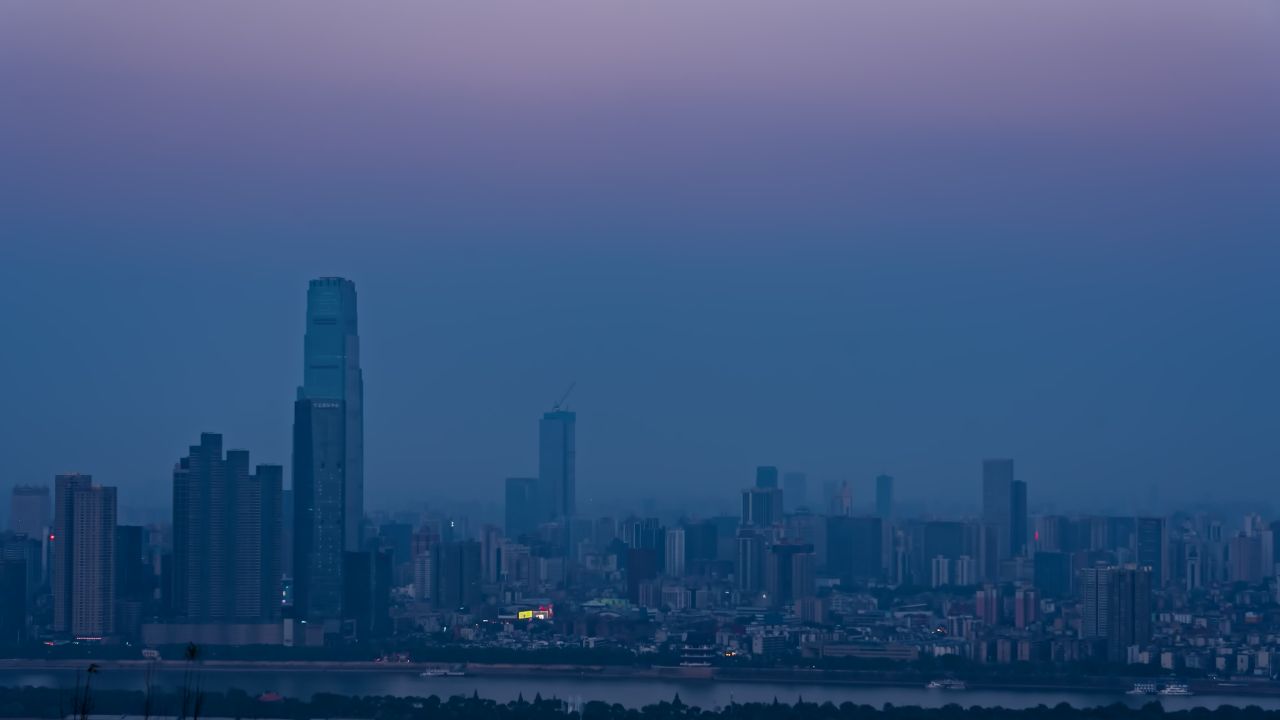 湖南长沙月全食延时摄影