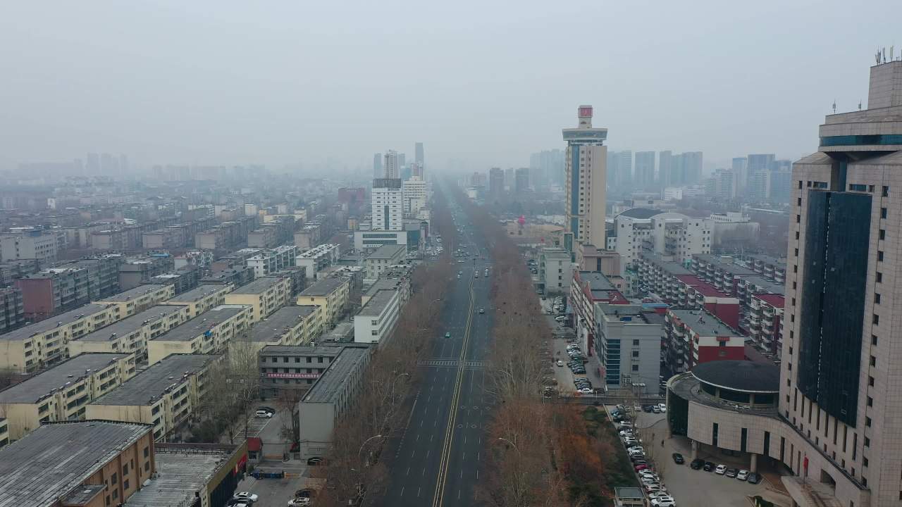 航拍山东淄博城市风景 1