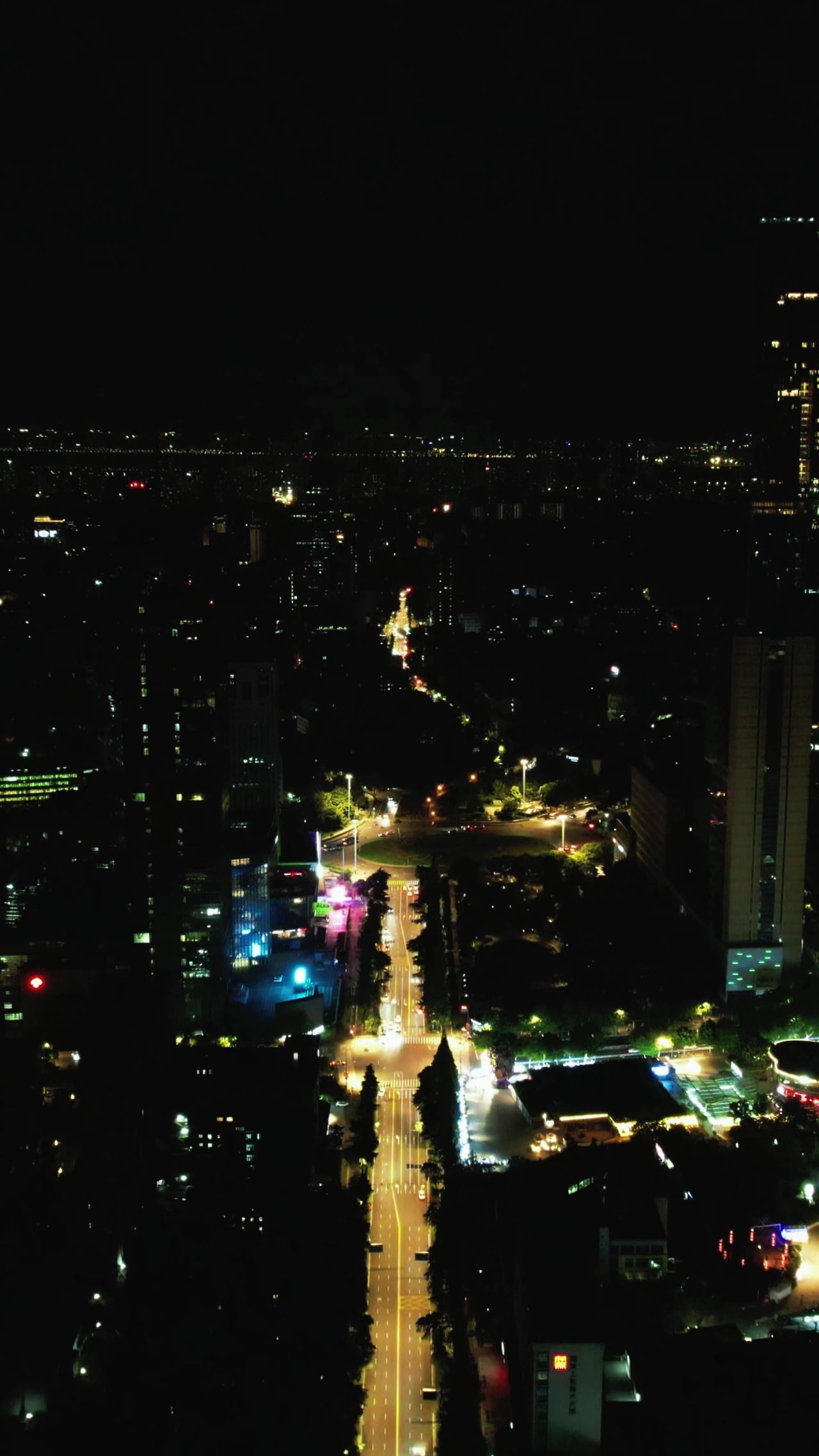 南京夜景大景竖屏航拍
