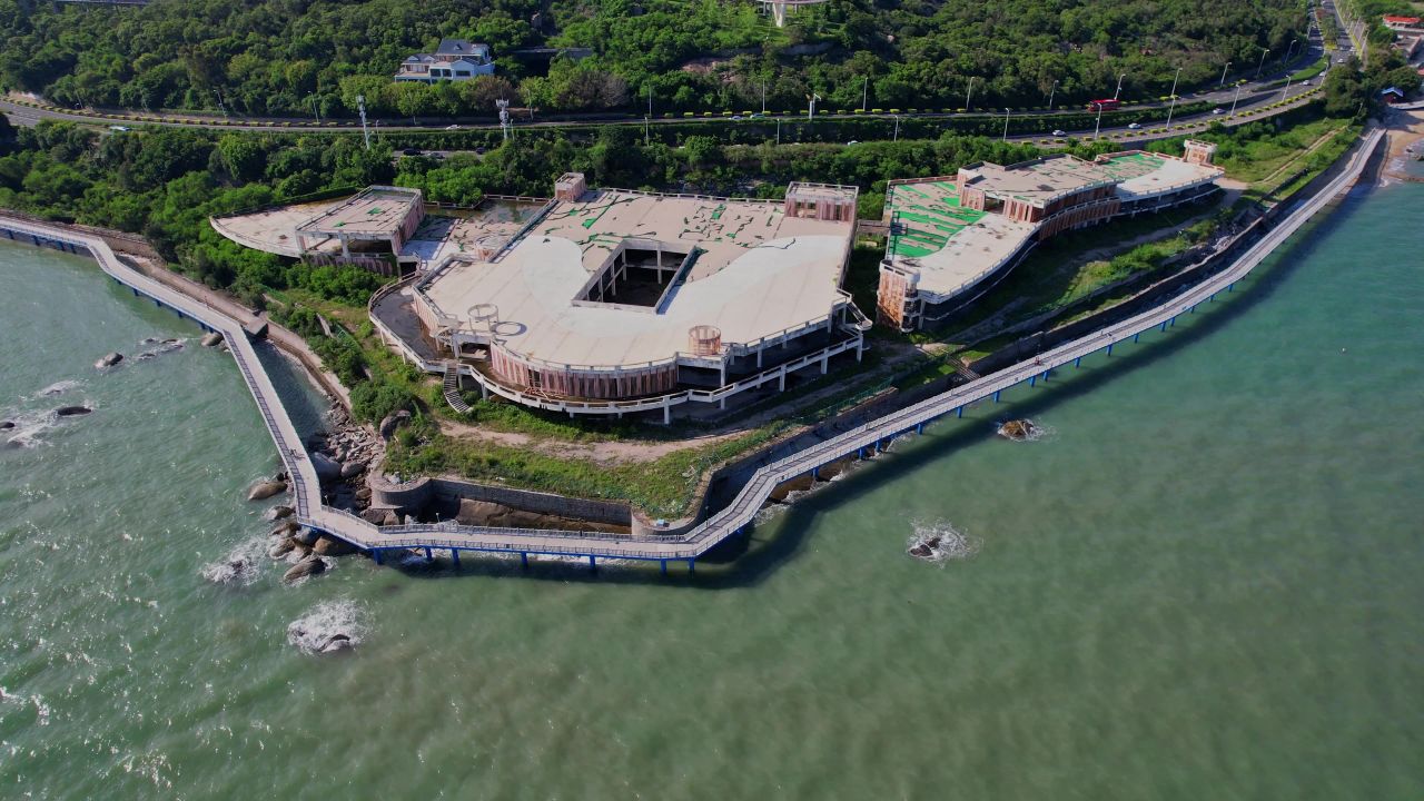 航拍厦门白石炮台遗址
