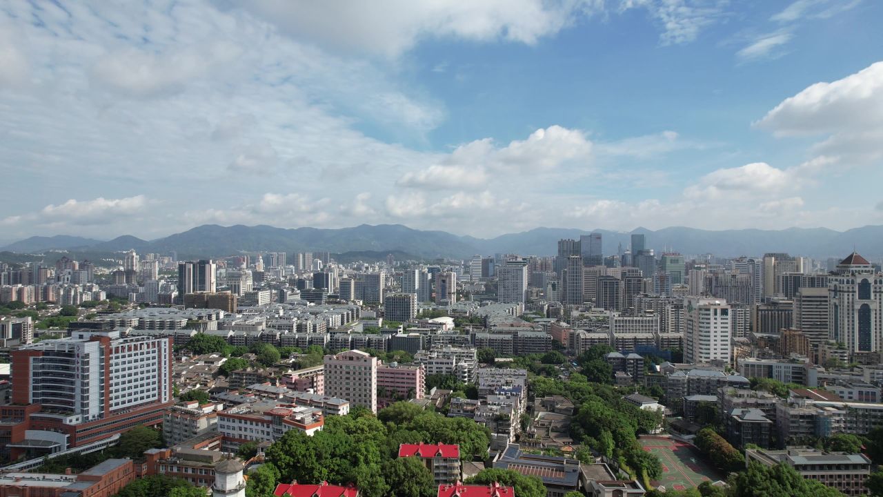 福建福州城市风光航拍 