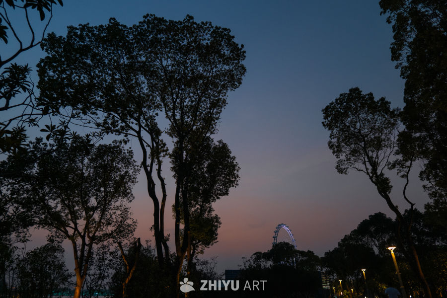 黄昏下的城市剪影