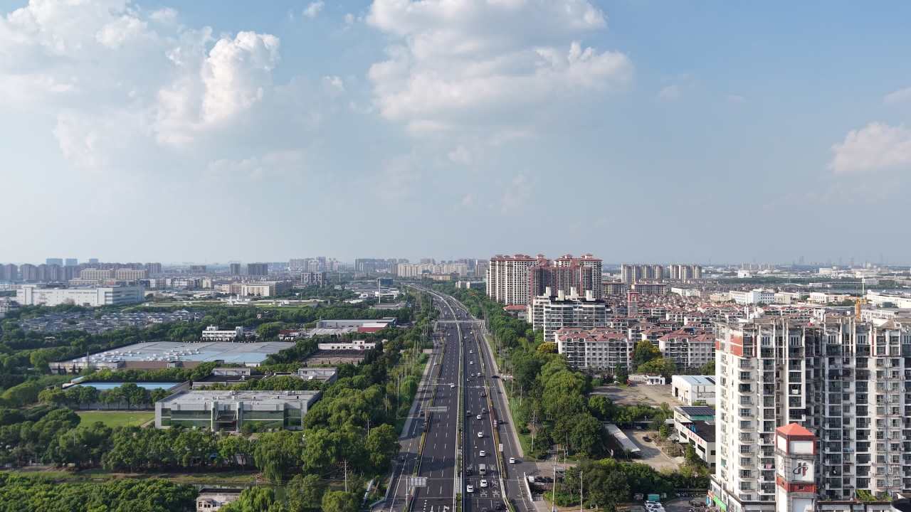 航拍昆山城市大景风光 6