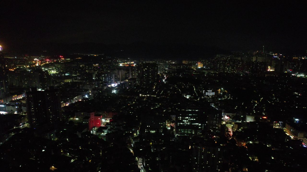 广东中山市城市夜景灯光
