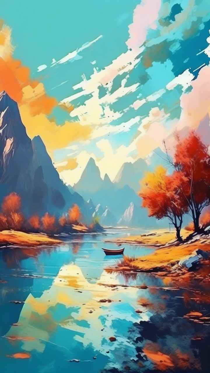印象派风景色彩丰富的天空 25