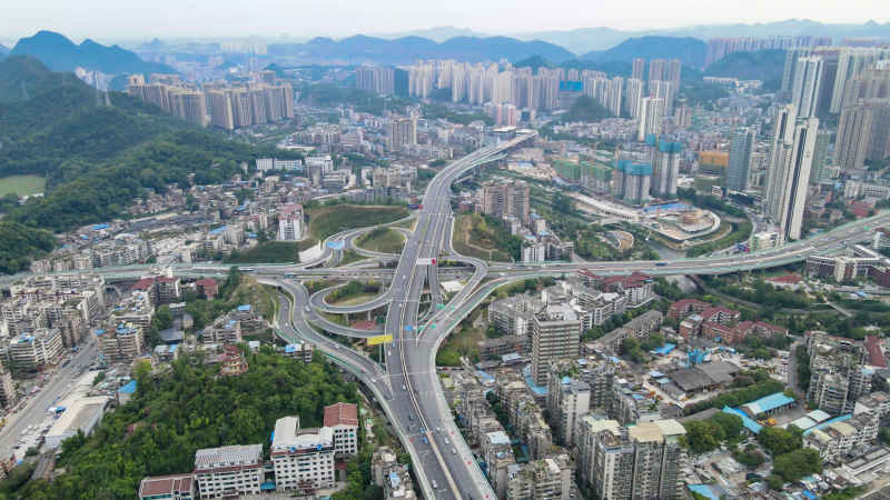 贵州贵阳城市风光航拍图 