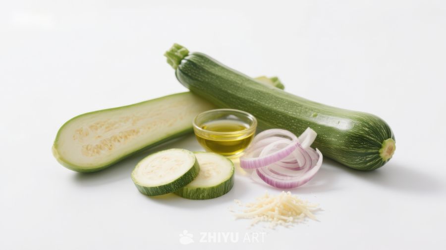 西葫芦与配料静物展示