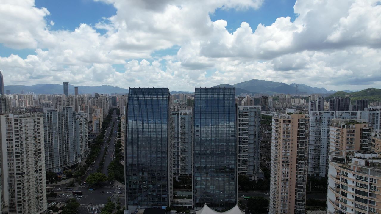 浙江温州城市风光地标建筑航拍 