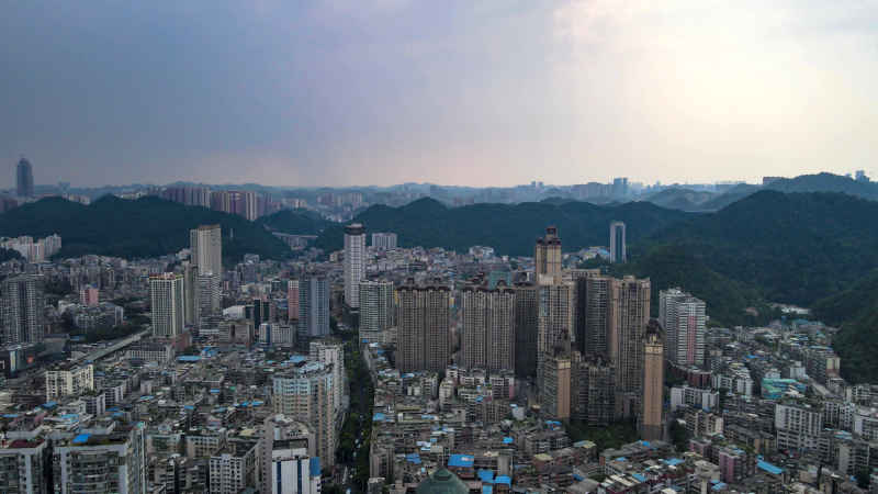 贵州贵阳城市建设航拍摄影图