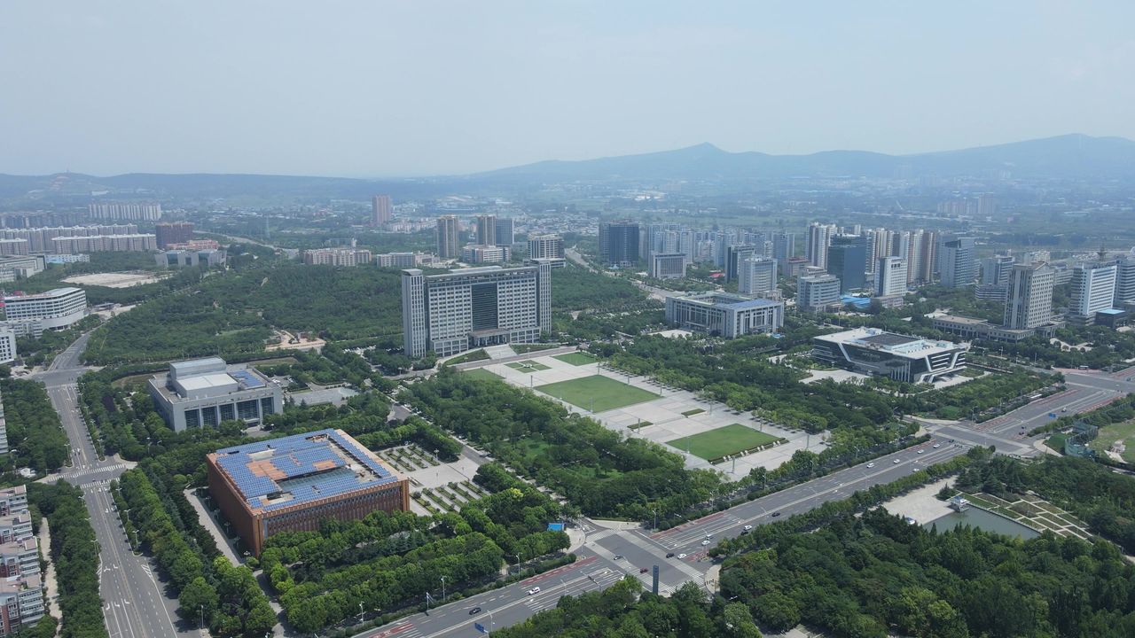 平顶山新城区航拍空镜