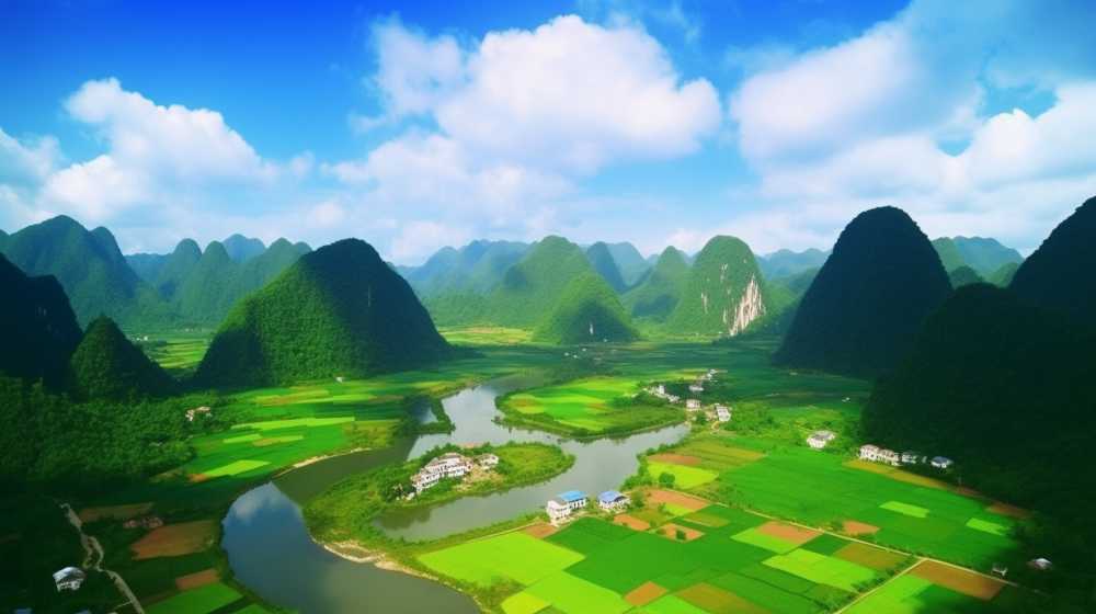 水彩风景绿色