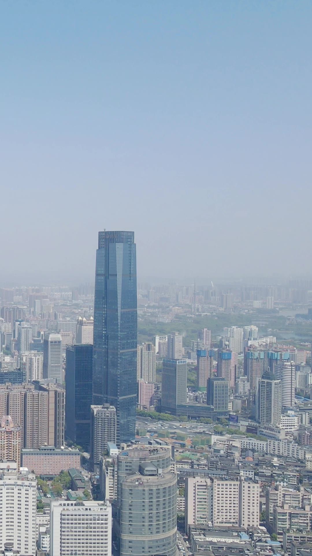 城市 航拍 湖南 世贸 大厦 国金中心 竖屏
