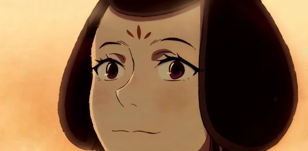 红眼黑发女子微笑肖像