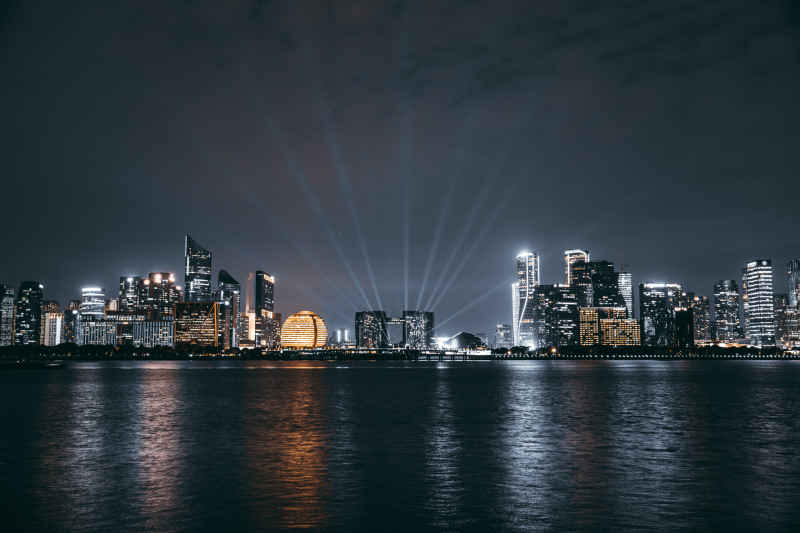 浙江杭州钱江新城夜景